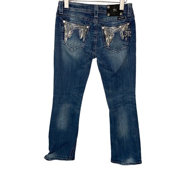 Miss Me Embellished Low Rise Boot Cut Jeans - Women's Size 28 - Picture 2 of 5